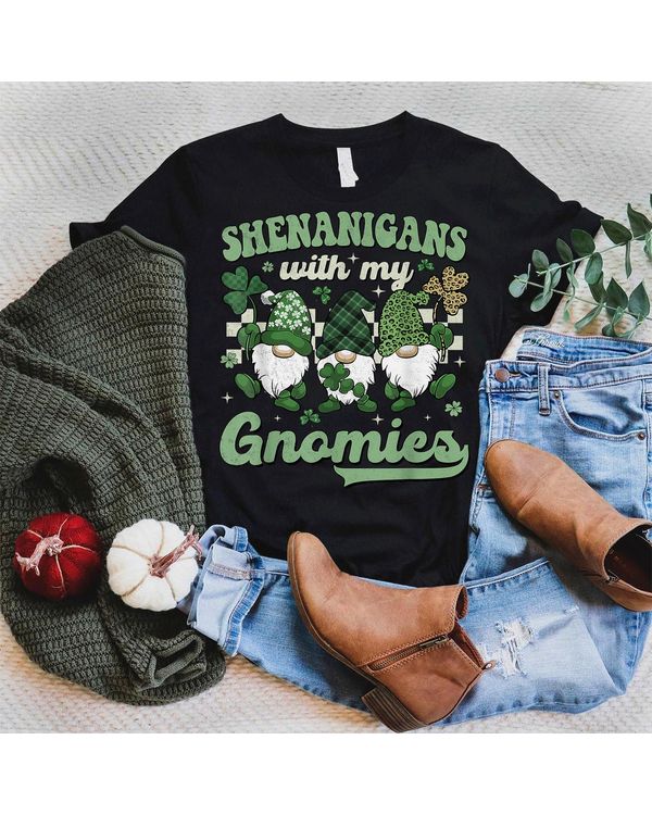 Retro Groovy St Patricks Day Shenanigans With My Gnomies Shirt